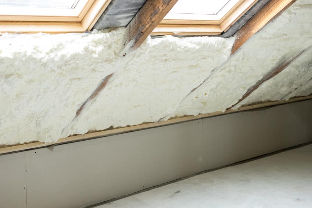 Spray Foam Insulation Under Skylight Windows In Finished Attic