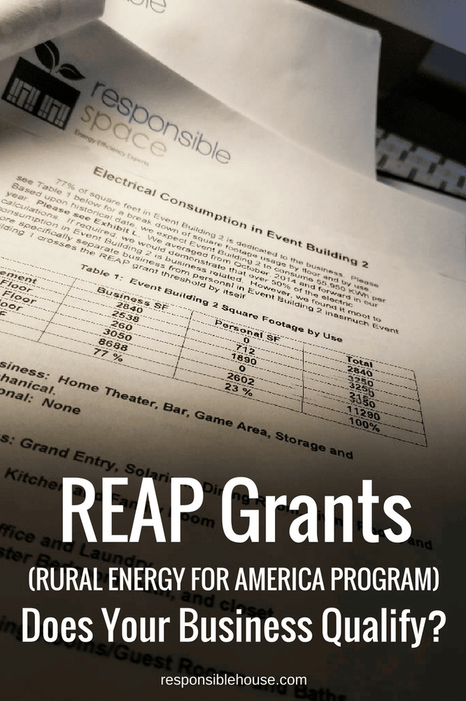 responsible house electrical consumption chart with "REAP Grants Does Your Business Qualify" caption