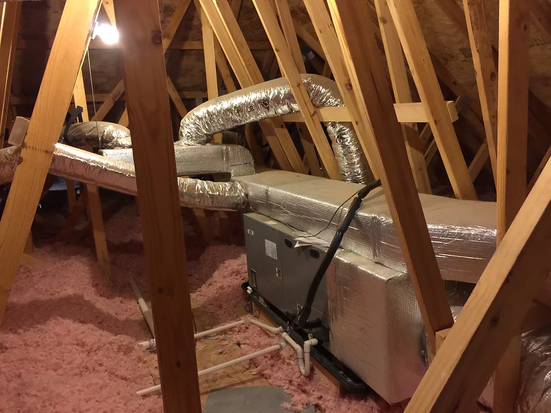 Ducts in attic